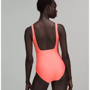 Lululemon Waterside Square-Neck One-Piece Swimsuit 
B/C Cup, Medium Bum Coverage
